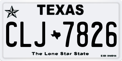 TX license plate CLJ7826