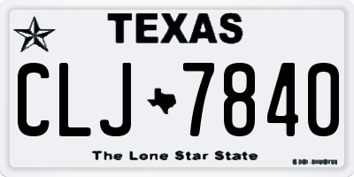 TX license plate CLJ7840