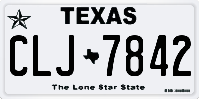 TX license plate CLJ7842