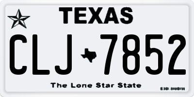 TX license plate CLJ7852