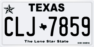 TX license plate CLJ7859