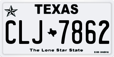 TX license plate CLJ7862
