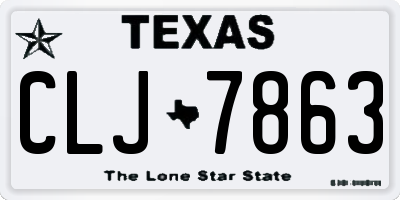 TX license plate CLJ7863