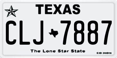 TX license plate CLJ7887