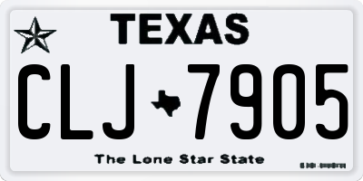 TX license plate CLJ7905