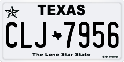 TX license plate CLJ7956