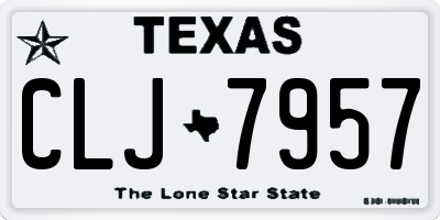 TX license plate CLJ7957