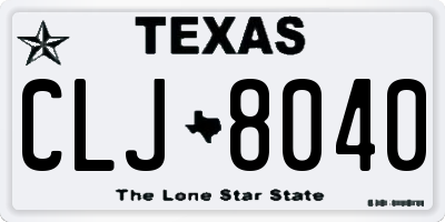 TX license plate CLJ8040