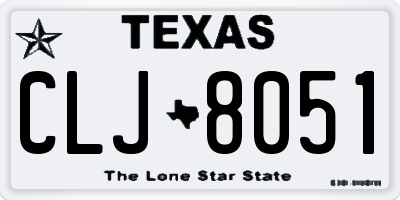 TX license plate CLJ8051