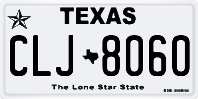 TX license plate CLJ8060