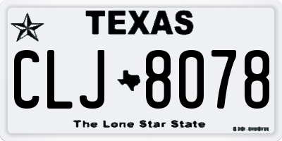 TX license plate CLJ8078