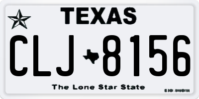 TX license plate CLJ8156