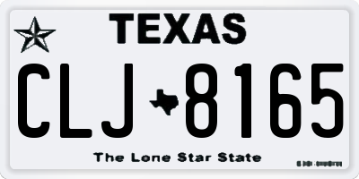 TX license plate CLJ8165
