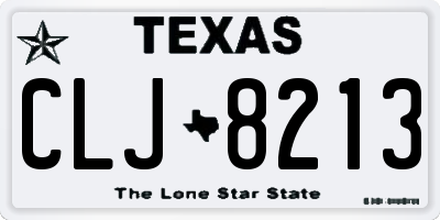 TX license plate CLJ8213