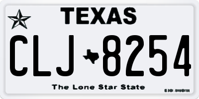 TX license plate CLJ8254