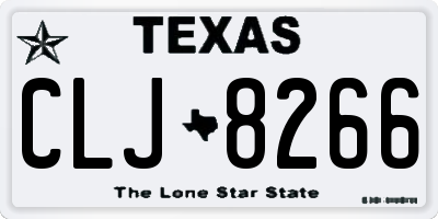 TX license plate CLJ8266