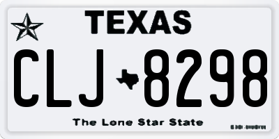 TX license plate CLJ8298