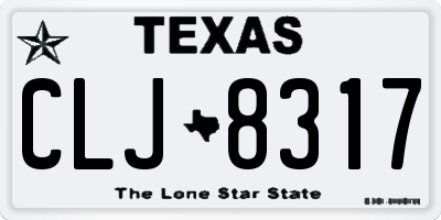 TX license plate CLJ8317