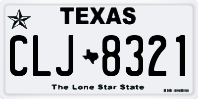 TX license plate CLJ8321