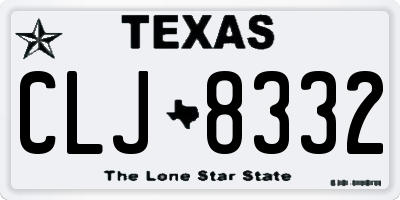 TX license plate CLJ8332