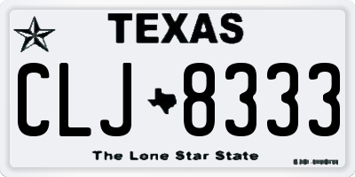 TX license plate CLJ8333
