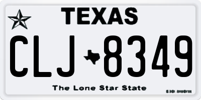 TX license plate CLJ8349