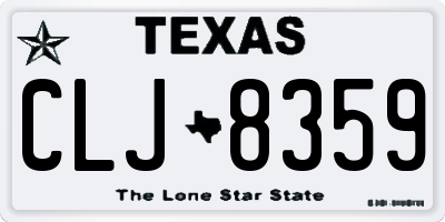 TX license plate CLJ8359
