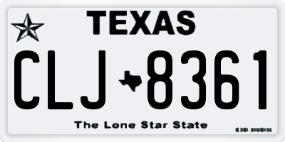 TX license plate CLJ8361
