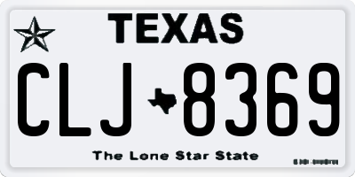 TX license plate CLJ8369