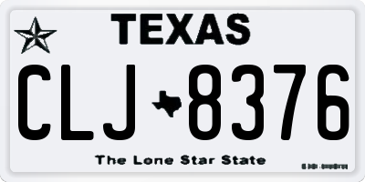 TX license plate CLJ8376