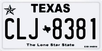 TX license plate CLJ8381
