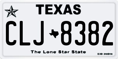 TX license plate CLJ8382