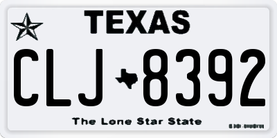 TX license plate CLJ8392
