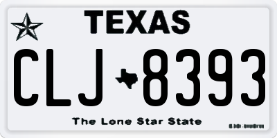 TX license plate CLJ8393