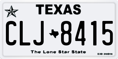 TX license plate CLJ8415