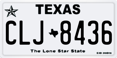 TX license plate CLJ8436