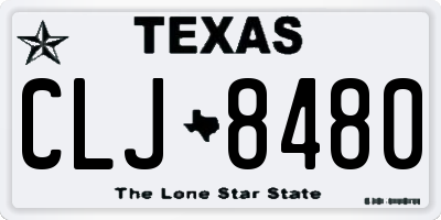 TX license plate CLJ8480