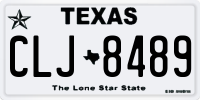 TX license plate CLJ8489