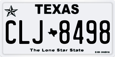 TX license plate CLJ8498