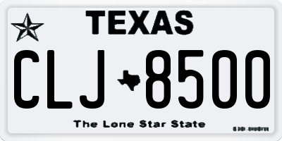 TX license plate CLJ8500