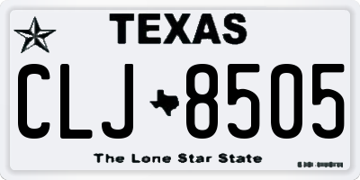 TX license plate CLJ8505