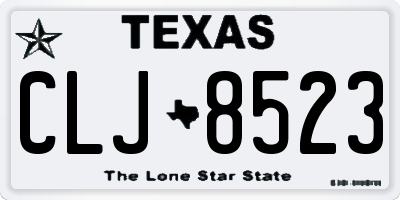 TX license plate CLJ8523
