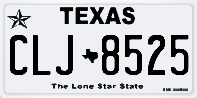 TX license plate CLJ8525