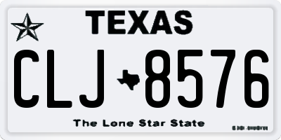 TX license plate CLJ8576