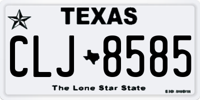 TX license plate CLJ8585