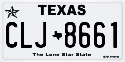 TX license plate CLJ8661
