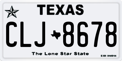 TX license plate CLJ8678