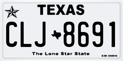 TX license plate CLJ8691
