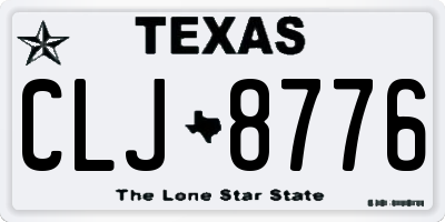 TX license plate CLJ8776