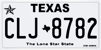 TX license plate CLJ8782